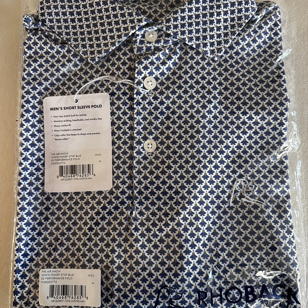 Rhoback Men's Air Show Patterned Polo